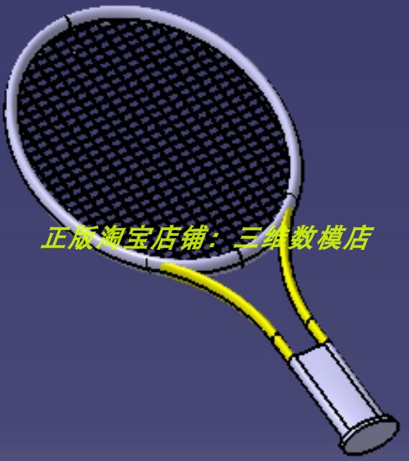 网球 球拍 Catia含参实体零件设计 3D打印素材三维几何数模型建模