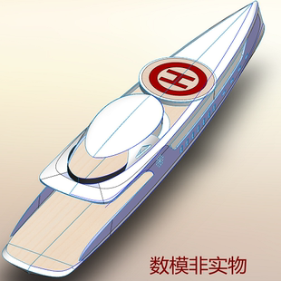 多层游艇客轮3D三维几何数模型停机坪曲面客船舶游轮Solidworks