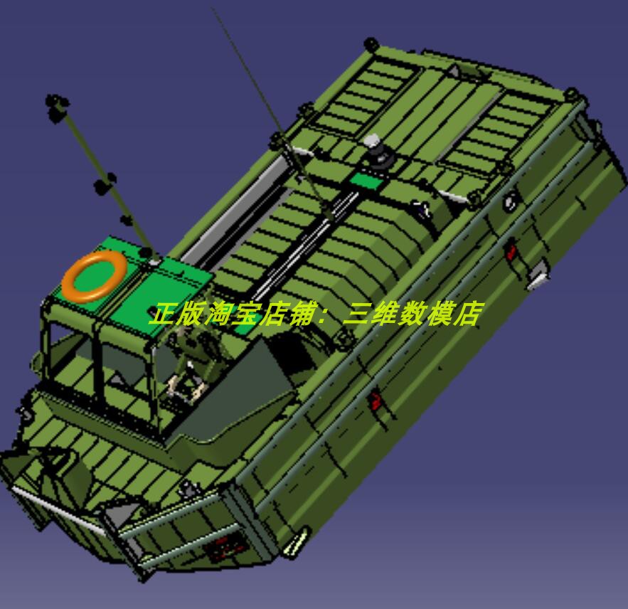 架桥拖船桥梁建设艇 驾驶员双发动机转向螺旋桨 3D三维几何数模型