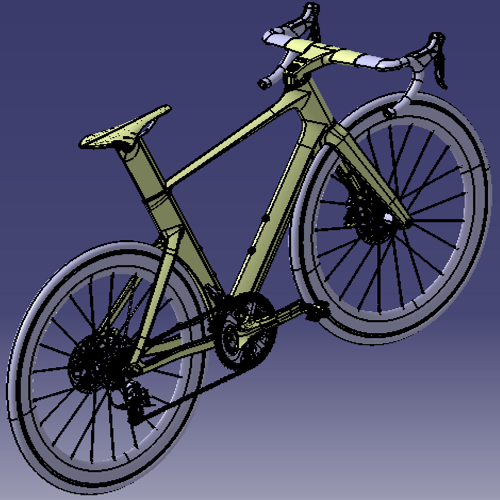 公路自行车山地车齿轮链条辐条车轮车身骨架3D三维几何数模型刹车