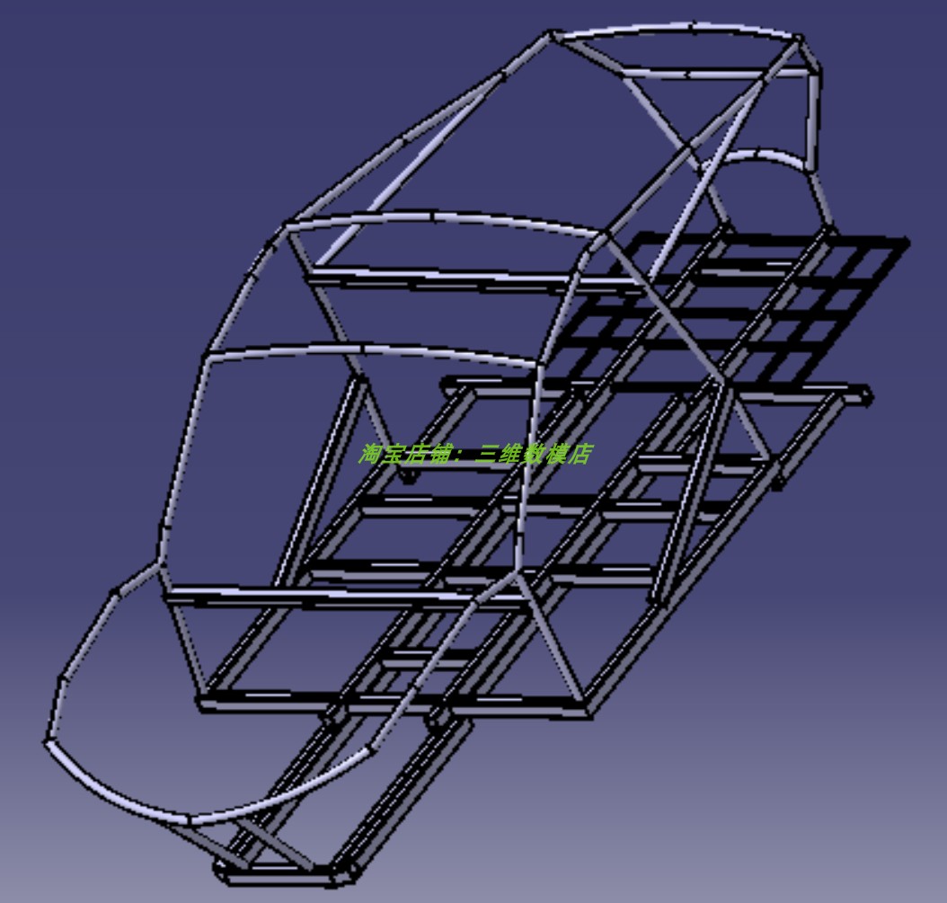 汽车BIW卡丁轿车白车身骨架3D三维几何数模型承载式Solidworks