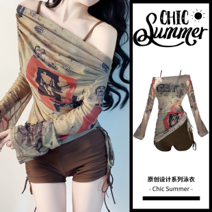 ChicSummer2025新款 泳衣女分體三件套顯瘦性感海邊度假泡溫泉泳裝
