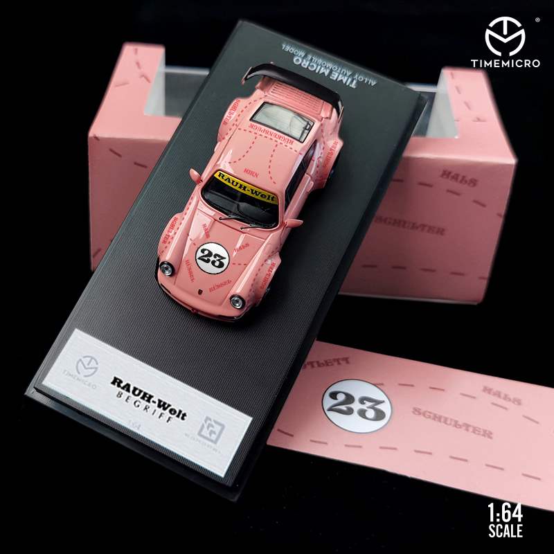 正品TM 1/64保时捷RWB964 23#粉猪跑车银猪仿真合金汽车模型礼品