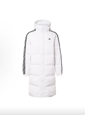阿迪达斯经典男女羽绒服长款轻盈连帽保暖外套it8713 L47仓