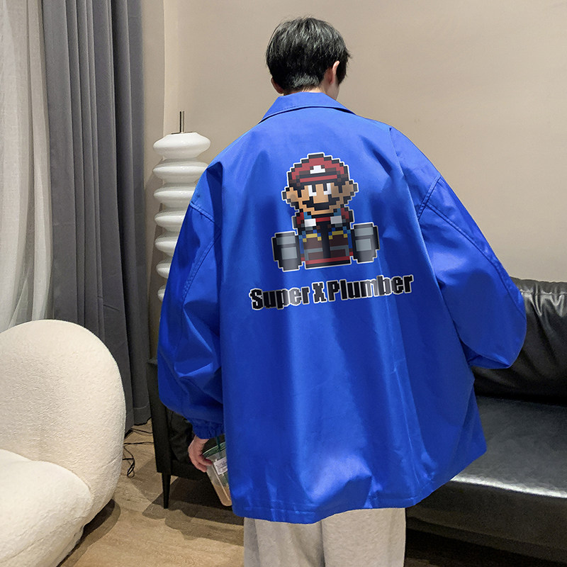 2025秋季新款潮流ins翻领夹克男潮大码宽松休闲外套JK2202-P78图片 2025秋季新款潮流ins翻领夹克男潮大码宽松休闲外套JK2202-P78图片