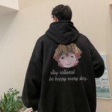 连帽卫衣男秋季港风宽松潮流ins休闲卡通印花上衣外套LM1403-P48，女装短外套，电商B295