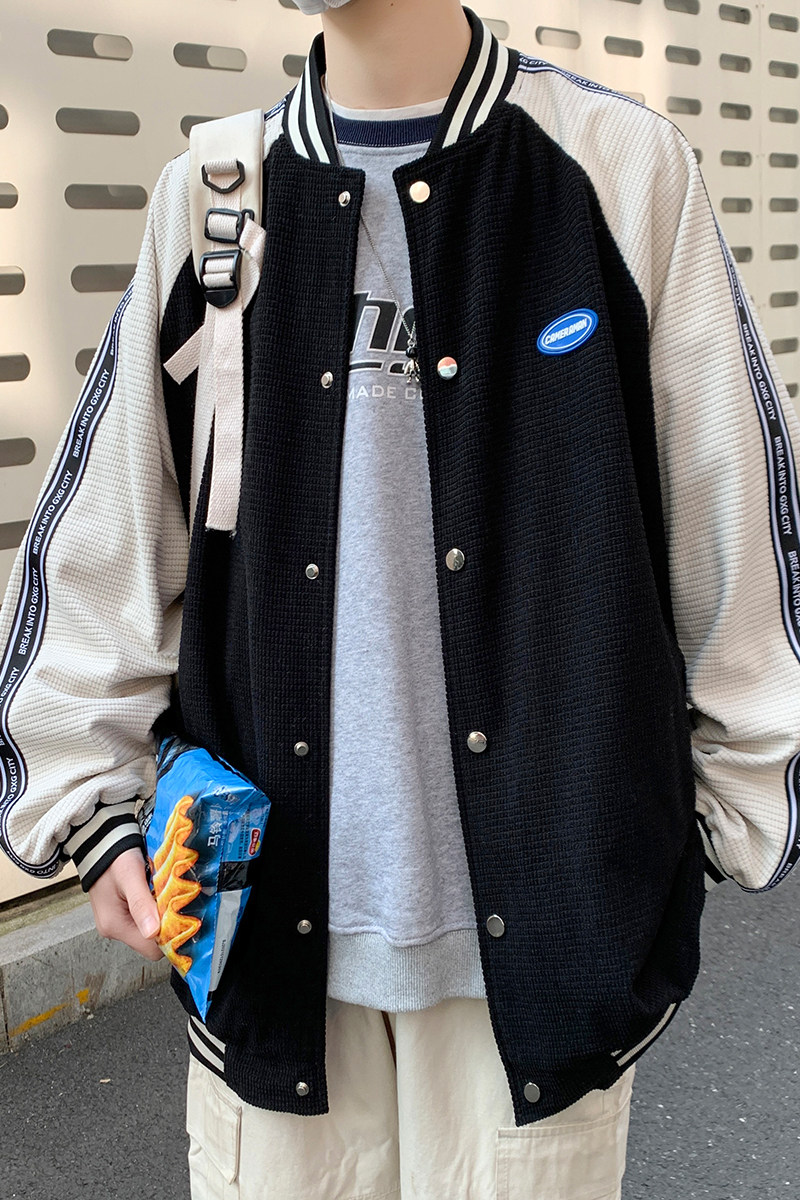 2025秋装新款港风棒球服立领撞色夹克男大码外套上衣男JK33-P88,男装夹克,电商B295