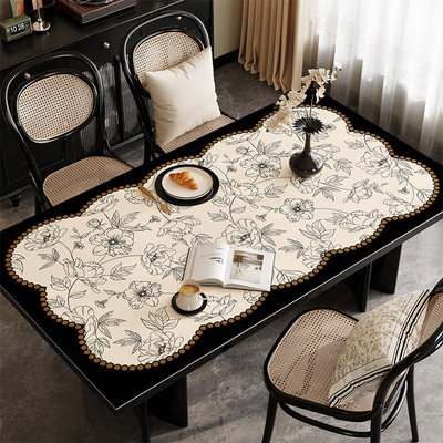 法式复古餐桌垫防水防油免洗桌布轻奢高级感耐高温防烫隔热茶几垫