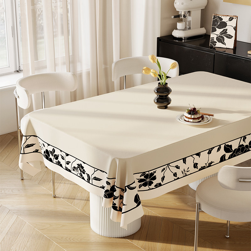 奶油风小桌布法式高级感免洗防水防油烫餐桌垫长方形茶几桌垫,居家布艺,桌布,淘宝优惠券,粉丝福利购,淘宝优惠卷