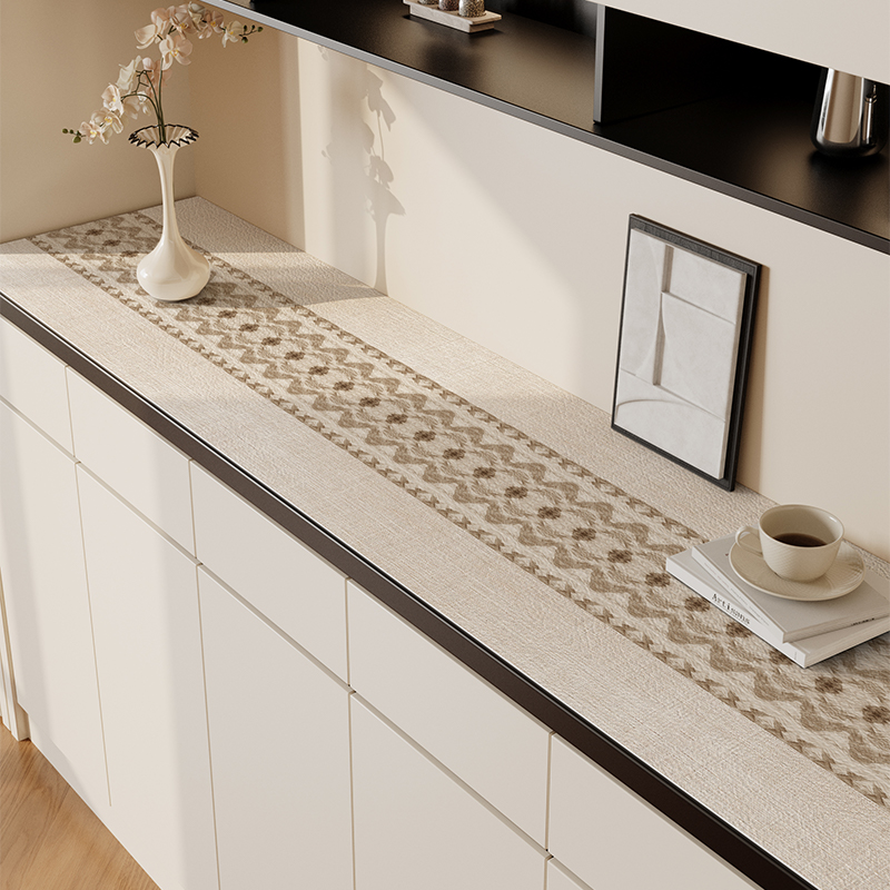 侘寂风餐边柜电视柜垫轻奢高级感防水防油防烫免洗桌布台面保护垫