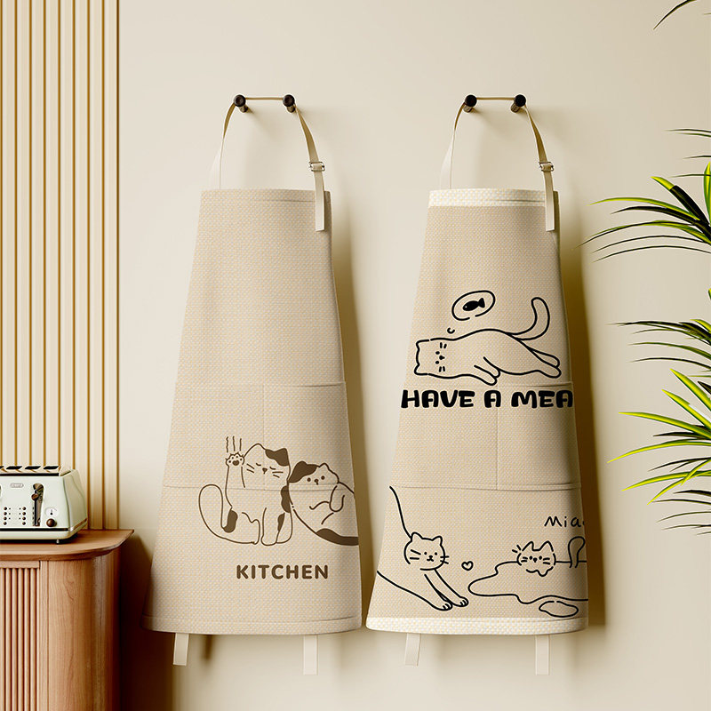 侘寂风围裙厨房家用日系网红新款简约防水防油高级感年轻款女做饭