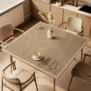 日式四方餐桌垫防水防油免洗PVC正方形茶几桌布八仙桌台布方桌垫