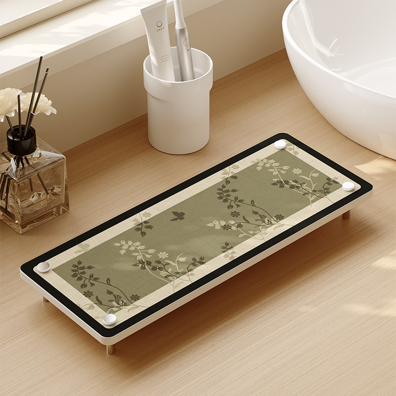 中古风吸水硅藻泥置物架垫卫生间洗手台收纳速干杯垫装饰氛围感,收纳整理,整理架/置物架/收纳架,淘宝优惠券,粉丝福利购,淘宝优惠卷