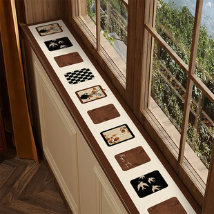 中古轻奢长条形皮革窗台垫卧室阳台沿边飘窗保护垫防潮防晒防滑垫