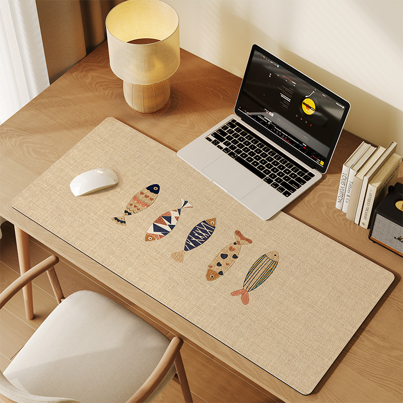 侘寂风鼠标垫超大女生高颜值办公室桌垫电脑鼠标垫防滑耐脏键盘垫