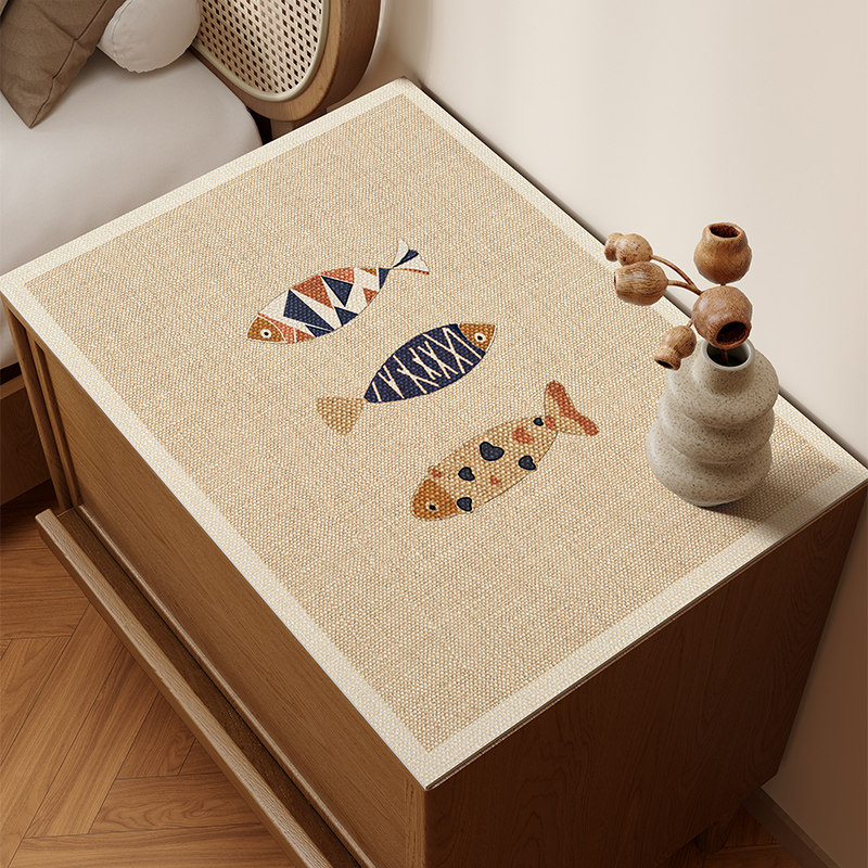 日式高级感床头柜垫子2025新款盖布皮革桌垫防水保护pvc防尘台布,居家布艺,桌布,淘宝优惠券,粉丝福利购,淘宝优惠卷