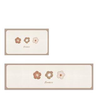 卡通花花厨房地垫防滑防油可擦免洗pvc皮革长条地毯脚垫家用垫子