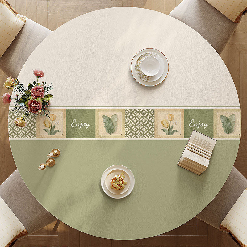 莫兰迪圆桌垫防水防油防烫免洗轻奢茶几保护圆形桌布pvc餐桌垫子,居家布艺,桌布,淘宝优惠券,粉丝福利购,淘宝优惠卷