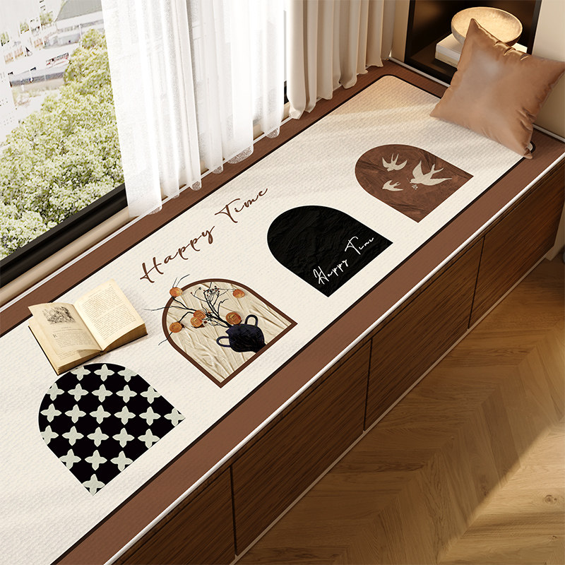 中古风高级感飘窗垫免洗比利时绒卧室阳台窗台垫子四季通用,居家布艺,飘窗垫,淘宝优惠券,粉丝福利购,淘宝优惠卷