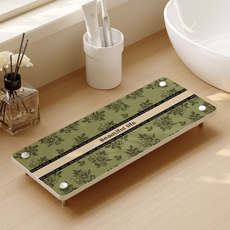 法式花卫生间洗漱台置物架硅藻泥漱口杯垫吸水速干台面牙刷收纳架,收纳整理,整理架/置物架/收纳架,淘宝优惠券,粉丝福利购,淘宝优惠卷