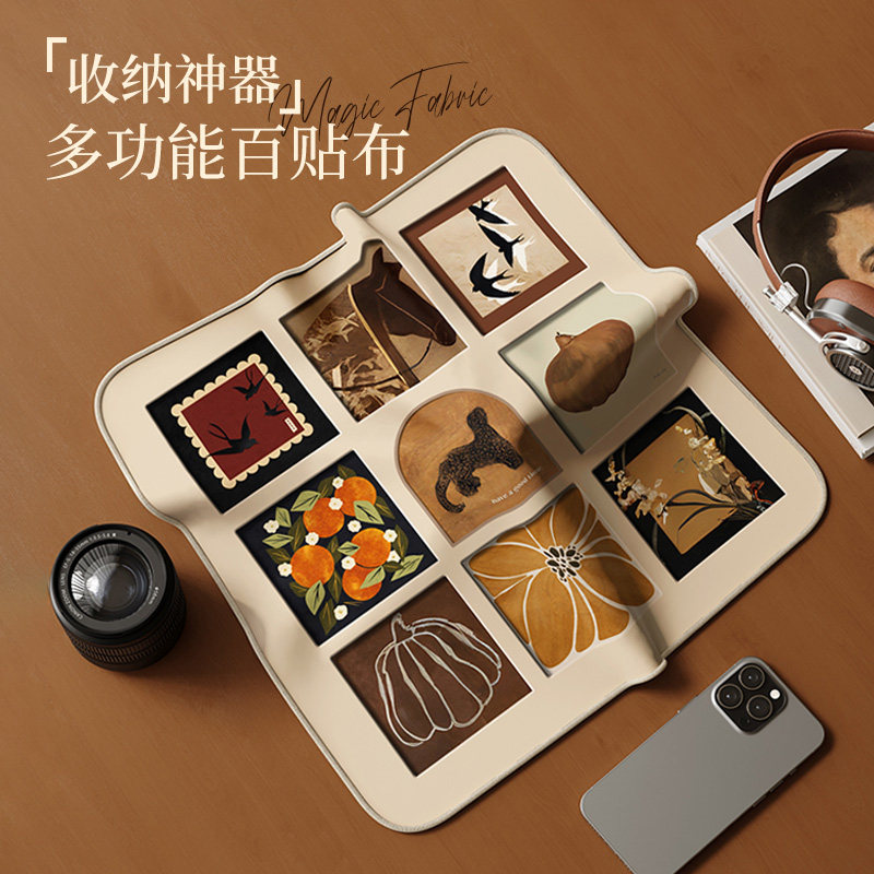 中古风多功能百贴布相机魔术布内胆包自粘布魔术百折布相机便携袋,收纳整理,化妆包,淘宝优惠券,粉丝福利购,淘宝优惠卷