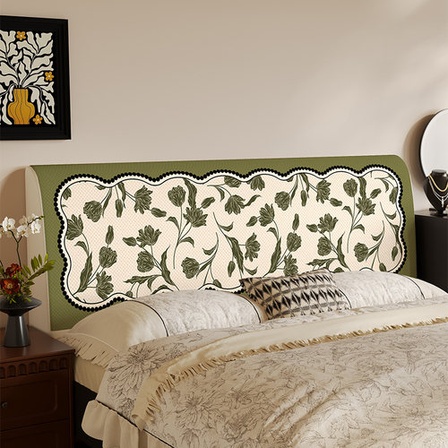 法式复古床头套罩2025新款四季通用软包加厚靠垫可拆洗防尘罩