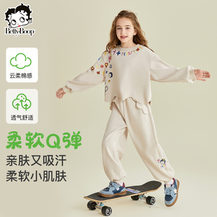 贝蒂女童春季运动卫衣卫裤套装2026春秋儿童中大童洋气休闲两件套