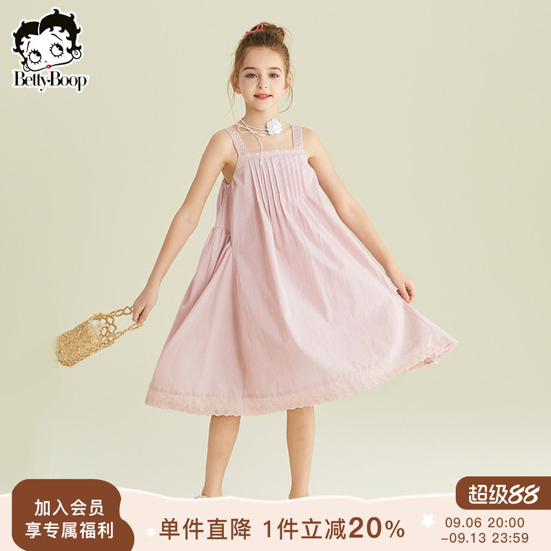 贝蒂童装女童夏季时尚吊带连衣裙2026年新品儿童中大童休闲裙子