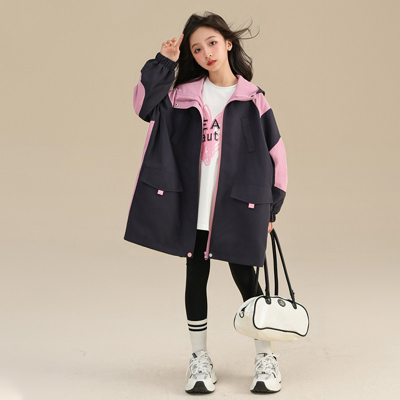 贝蒂女童防风风衣外套2026春季春款韩女大童儿童中长款冲锋外套,童装/婴儿装/亲子装,风衣,淘宝优惠券,粉丝福利购,淘宝优惠卷
