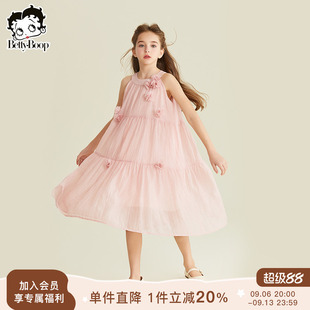 贝蒂童装女童夏季无袖洋气连衣裙2026年新品儿童中大童韩版裙子