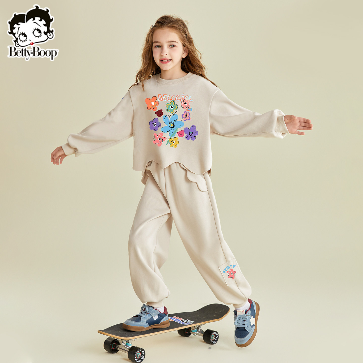 贝蒂女童春季花朵卫衣卫裤套装2026年春款儿童中大童时尚两件套,童装/婴儿装/亲子装,套装,淘宝优惠券,粉丝福利购,淘宝优惠卷