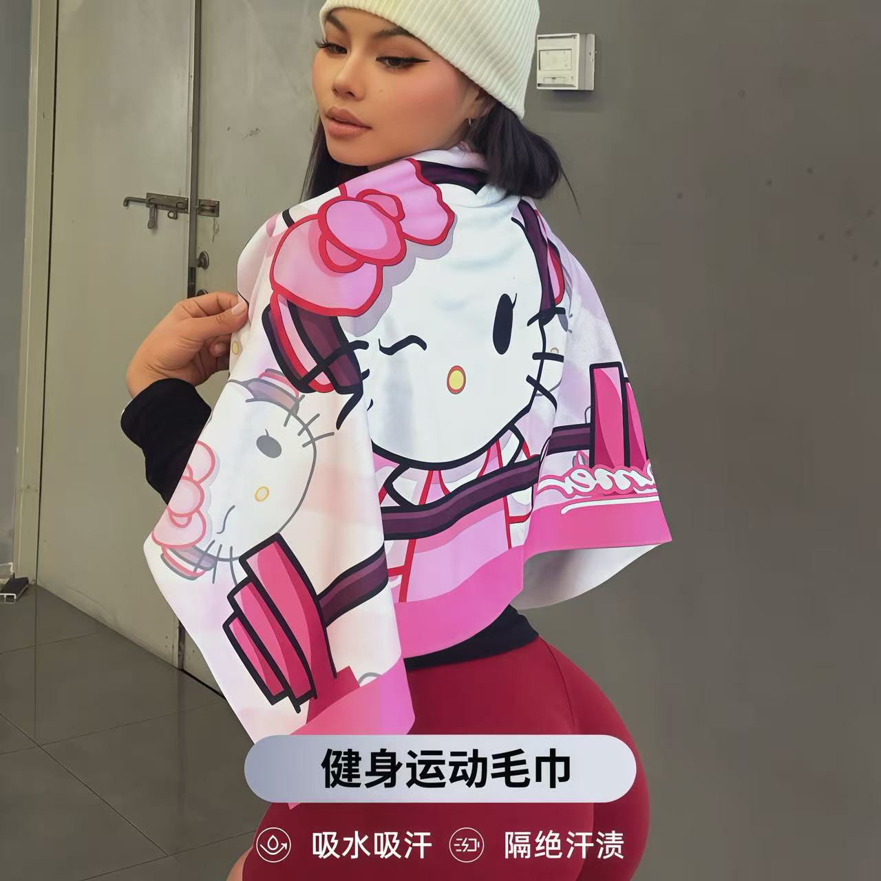 GYMDREAMER卡通印花运动毛巾女健身吸汗速干毛巾超强吸汗隔绝汗渍
