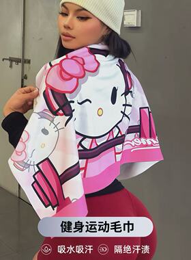 GYMDREAMER卡通印花运动毛巾女健身吸汗速干毛巾超强吸汗隔绝汗渍