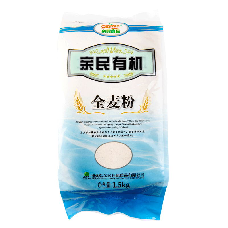 北大荒親民有機全麥粉 家用裝 烘焙粉（1.5kg 面粉）包郵