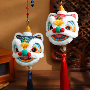 立体醒狮平安符香包手工刺绣DIY材料包香囊挂件玩偶汽车包包挂饰