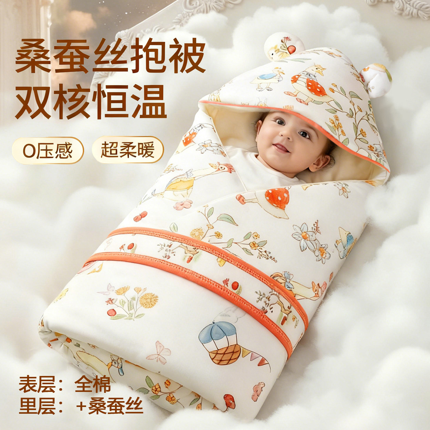 包被初生婴儿纯棉包单桑蚕丝抱被新生儿宝宝冬季厚款a类产房专用,婴童用品,婴童抱被/抱毯,淘宝优惠券,粉丝福利购,淘宝优惠卷