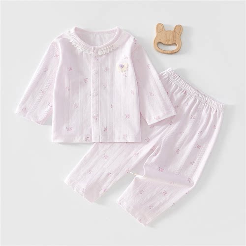 夏季薄款纯棉透气女宝宝空调服