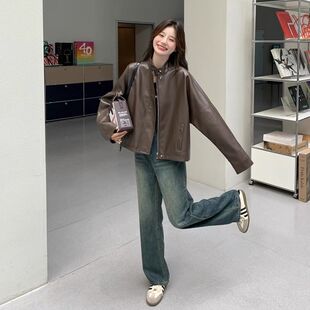 咖色皮衣外套女皮夹克2026新款爆款港风短款机车今年流行美式复古