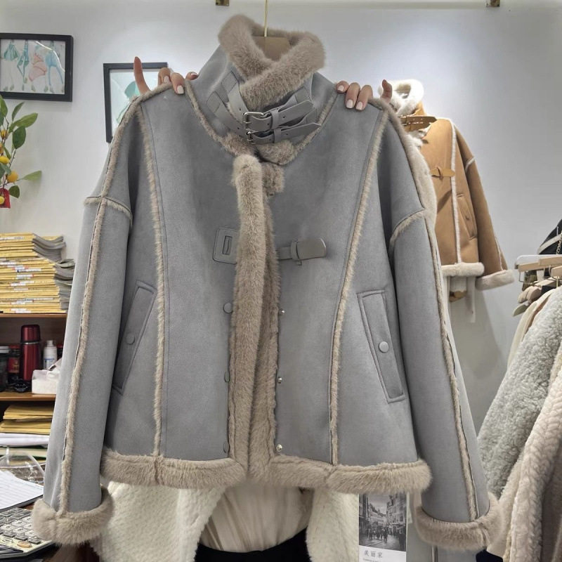 高级感立领机车服外套女2025连衣裙