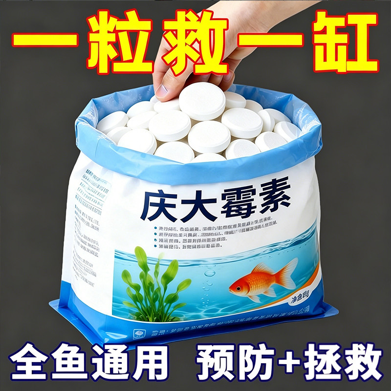 庆大霉素鱼病专用药烂身烂尾白点白毛掉磷蒙眼杀菌鱼缸水质稳定剂