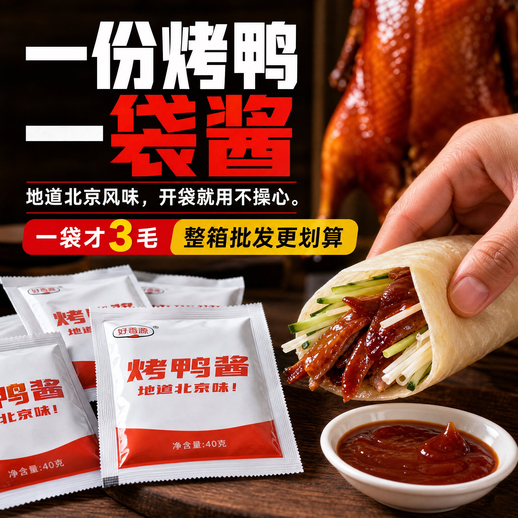 烤鸭酱40g定量不浪费外卖都在用图片
