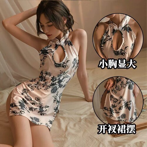 旗袍高开叉床上性感睡衣吊带睡裙情侣女款纯欲风高级感趣味内衣女
