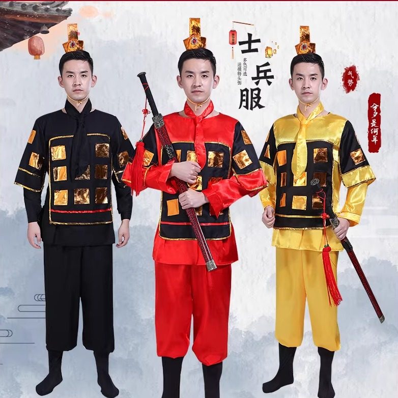 古代士兵演出服成人舞蹈表演服