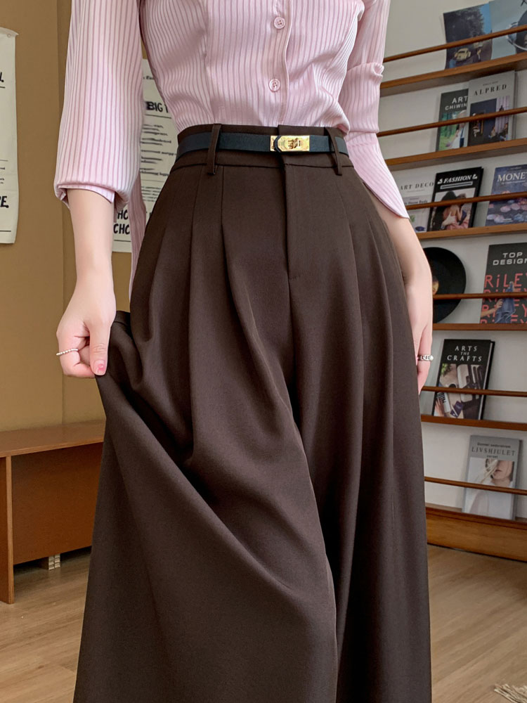 高级感阔腿西装裤女2025年秋季新款高腰垂感宽松显瘦直筒休闲裤子