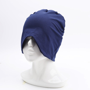 防风睡帽男款老人遮光头套头罩睡眠晚上戴的纯棉睡觉帽子男士眼罩