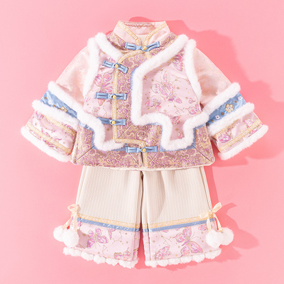 女童汉服拜年格格服秋冬儿童中国风古装改良冬款裤子加厚套装新年