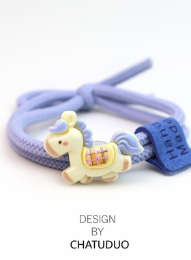 创意2026新款可爱卡通小马发圈立体甜美小女生头绳女儿童扎头发饰