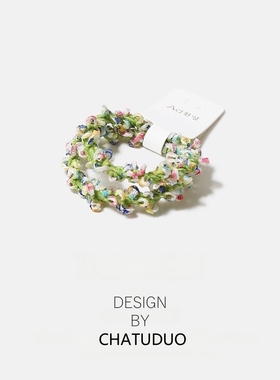 2个装~韩国新款彩色基础高弹力耐用发圈甜美系撞色百搭丸子头发绳