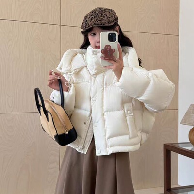 爆款羽绒棉服2025新款保暖连帽超好看舒适百搭款外套女款上衣冬季