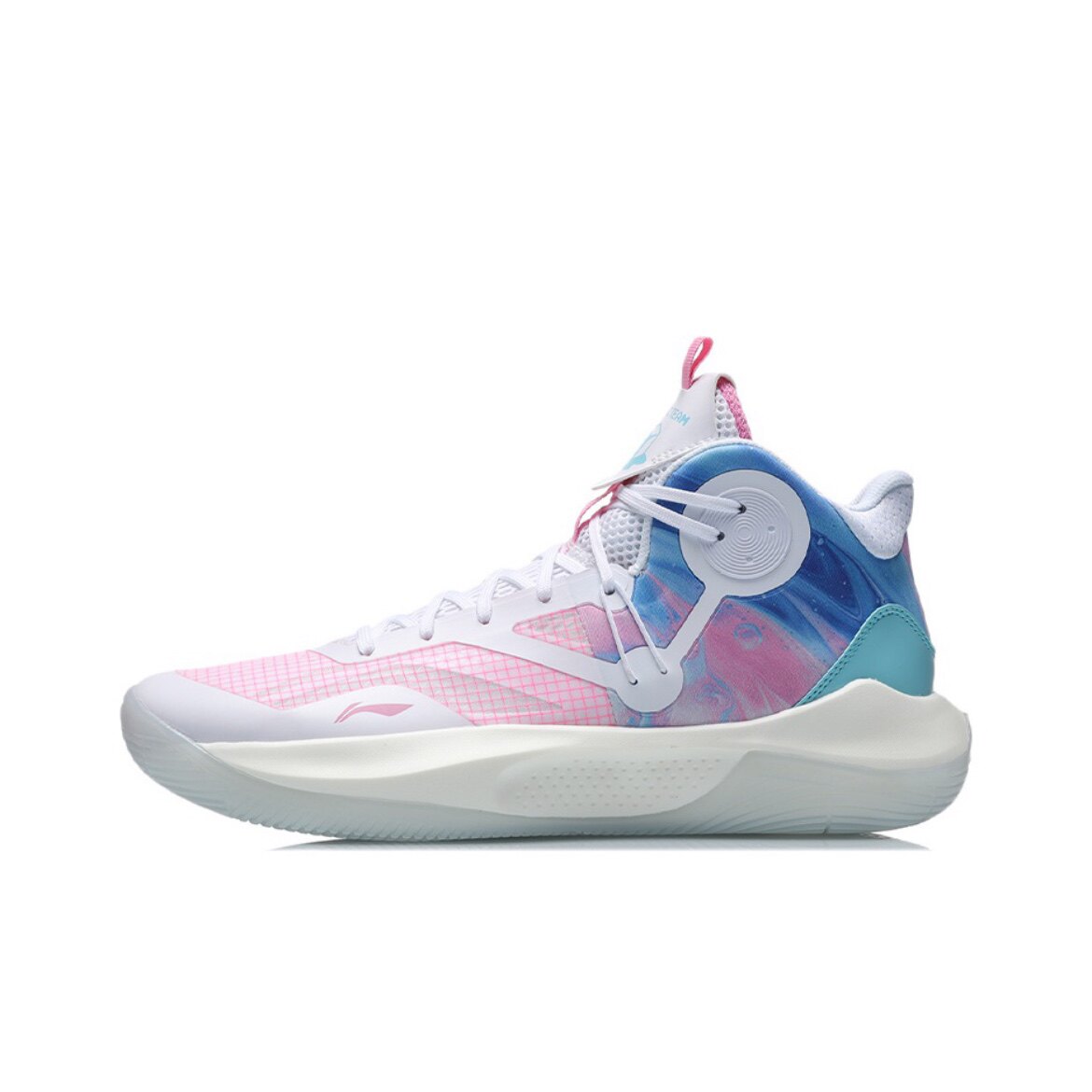 李宁音速9 冰淇淋 team 回弹减震耐磨中帮实战篮球鞋 白橙abpr017